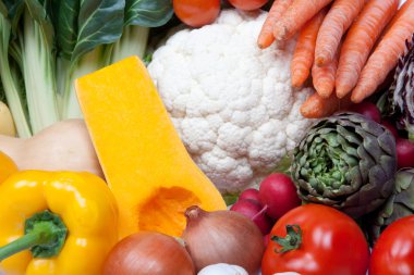 renkli olgun lezzetli sebze kompozisyon seti 