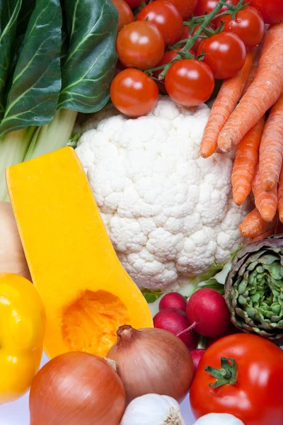 Färgade mogen välsmakande grönsak sammansättning set — Stockfoto