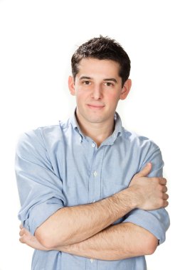 beyaz izole gömlek gülümseyen yakışıklı