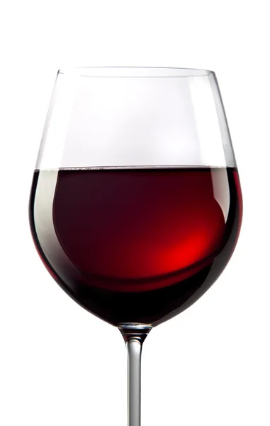 Élégant verre de vin rouge isolé sur gris — Photo