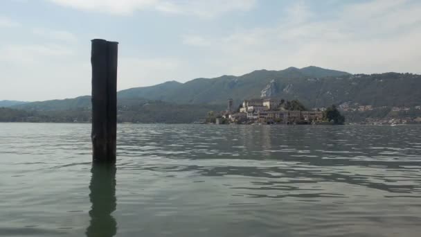 Orta lake and san giulio island in italy — Stock Video