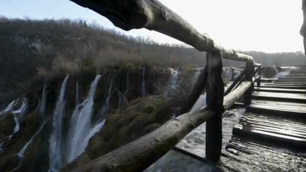 Plitvice Gölleri Milli Parkı şelale — Stok video