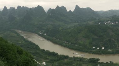 Guilin Yangshuo Contry içinde li Nehri 