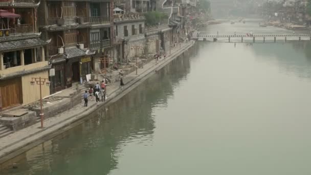 Ancient Fenghuang water town — Stock Video