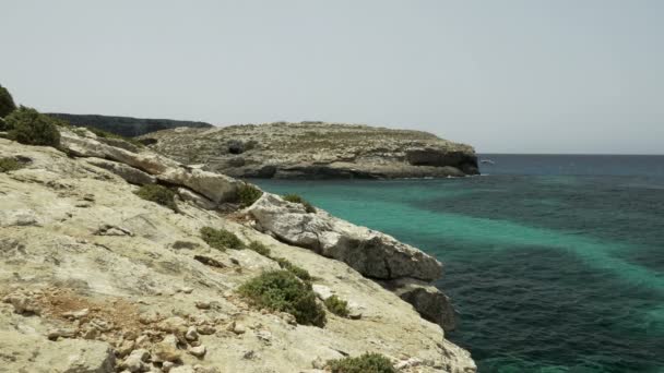 Blue Lagoon at Comino in Malta — Stock Video