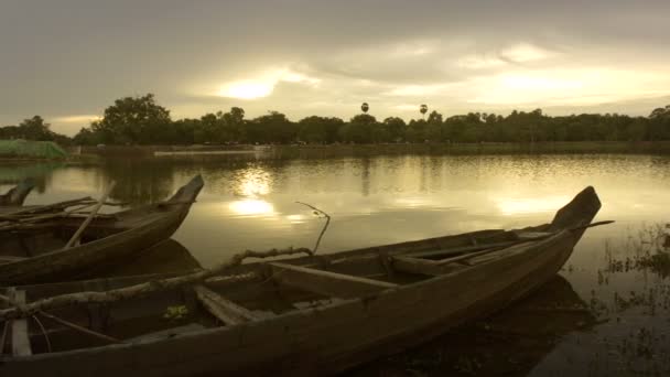 Khmer künstlicher See UNESCO-Welterbe — Stockvideo