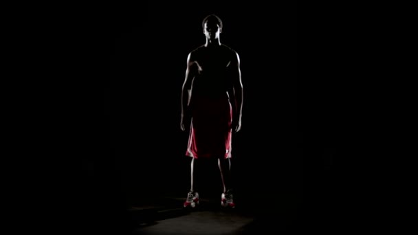 Man playing with basketball ball — Stock Video