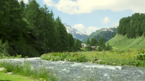 Berglandschap op Alpe Devero in Devero Valley — Stockvideo