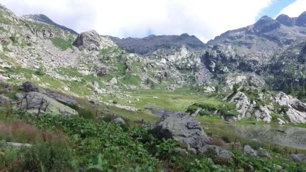 Wandern auf Bergpfad — Stockvideo