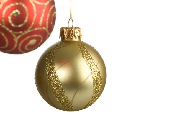 Hanging colored Christmas balls — Stock Photo, Image