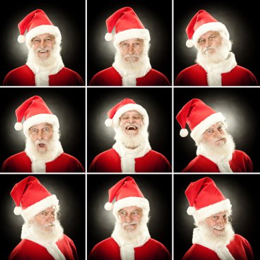 yüz ifadeleri kümesi eski Noel Baba