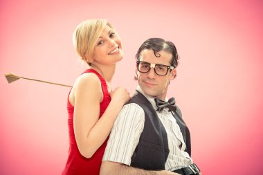 İnek adam erkek olsun kadın aşk tanrısı okla Sevgililer günü için seviyor