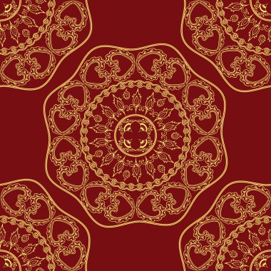 sorunsuz dekoratif arka plan, sorunsuz etnik köken. arka planda etnik tarzı, Hint takı, daire içinde etnik tarzı