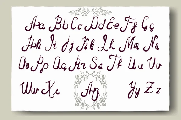 Alfabeto disegnato a mano scritto con pennello. Versione completa — Vettoriale Stock
