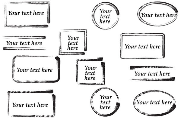 Hand drawn grunge frame with space for text. Ink smears