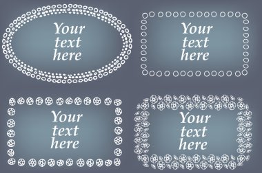 Elle çizilmiş çerçeveler vektör kümesi. Çiçek ve geometrik öğelerle sayfa süsleri