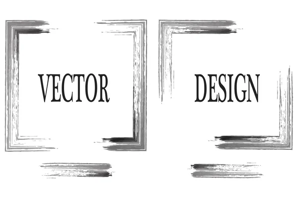 Handgezeichneter Grunge-Rahmen mit Platz für Text und Pinselstrich auf weißem Hintergrund. Vektor-Kunstpinsel — Stockvektor