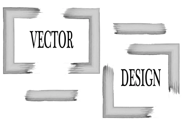 Moldura grunge desenhada à mão com espaço para texto e pincelada sobre um fundo branco. Escova de arte vetorial — Vetor de Stock