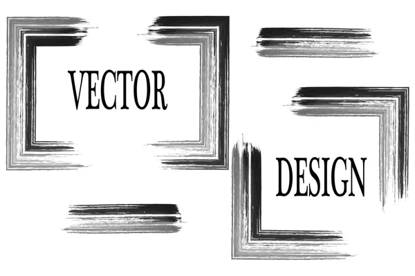 Handgezeichneter Grunge-Rahmen mit Platz für Text und Pinselstrich auf weißem Hintergrund. Vektor-Kunstpinsel — Stockvektor