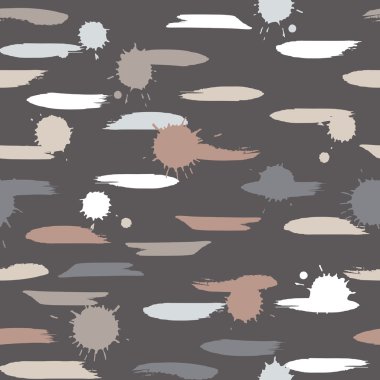 Sevimli vektör seamless modeli. Fırça darbeleri ve lekeleri. Sonsuz doku kumaş ya da kağıt üzerine baskı için kullanılabilir