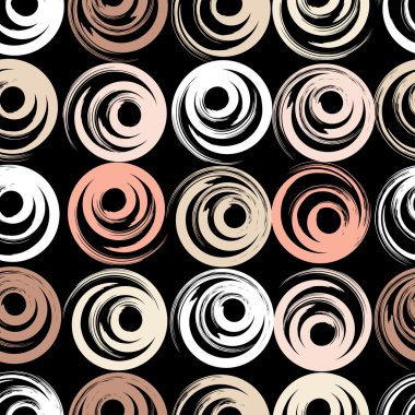 Cute vector seamless pattern . Brush strokes, circles.  Endless texture can be used for printing onto fabric or paper