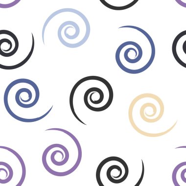 Cute vector seamless pattern . Swirl, brush strokes.  Endless texture can be used for printing onto fabric or paper