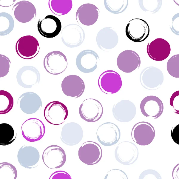 Cute vector seamless pattern . Brush strokes, circles.  Endless texture can be used for printing onto fabric or paper — Διανυσματικό Αρχείο