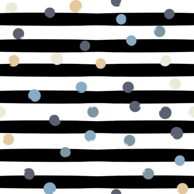 Sevimli vektör geometrik seamless modeli. Lekeli ve çizgili. Fırça darbeleri. El doku çekilmiş. Soyut formları. Sonsuz doku kumaş ya da kağıt üzerine baskı için kullanılabilir