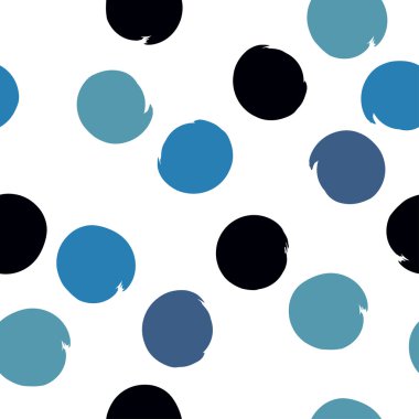 Sevimli vektör geometrik seamless modeli. Fırça darbeleri, polka noktaları. El doku çekilmiş. Soyut formları. Sonsuz doku kumaş ya da kağıt üzerine baskı için kullanılabilir