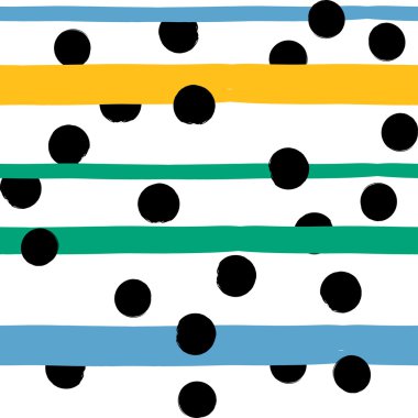 Sevimli vektör geometrik seamless modeli. Lekeli ve çizgili. Fırça darbeleri. El doku çekilmiş. Soyut formları. Sonsuz doku kumaş ya da kağıt üzerine baskı için kullanılabilir