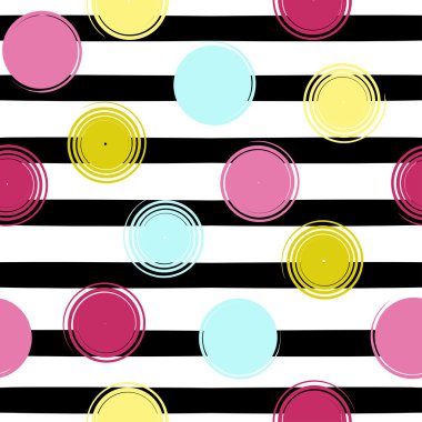 Sevimli vektör geometrik seamless modeli. Lekeli ve çizgili. Fırça darbeleri. El doku çekilmiş. Soyut formları. Sonsuz doku kumaş ya da kağıt üzerine baskı için kullanılabilir