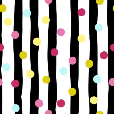 Sevimli vektör geometrik seamless modeli. Lekeli ve çizgili. Fırça darbeleri. El doku çekilmiş. Soyut formları. Sonsuz doku kumaş ya da kağıt üzerine baskı için kullanılabilir