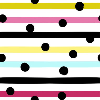 Sevimli vektör geometrik seamless modeli. Lekeli ve çizgili. Fırça darbeleri. El doku çekilmiş. Soyut formları. Sonsuz doku kumaş ya da kağıt üzerine baskı için kullanılabilir