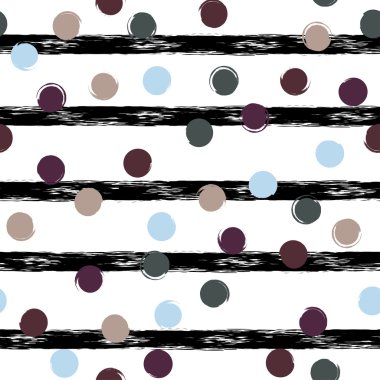 Sevimli vektör geometrik seamless modeli. Lekeli ve çizgili. Fırça darbeleri. El doku çekilmiş. Soyut formları. Sonsuz doku kumaş ya da kağıt üzerine baskı için kullanılabilir