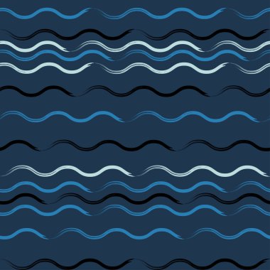 Sevimli vektör geometrik seamless modeli. Fırça darbeleri, dalgalı çizgiler. El doku çekilmiş. Soyut formları. Sonsuz doku kumaş ya da kağıt üzerine baskı için kullanılabilir