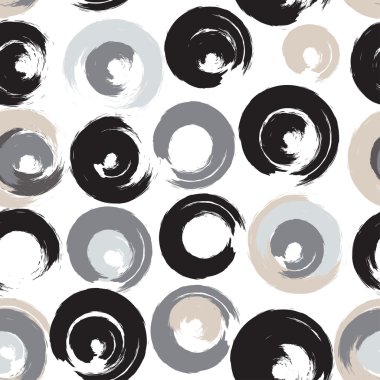 Sevimli vektör geometrik seamless modeli. Fırça darbeleri, polka noktaları. El doku çekilmiş. Soyut formları. Sonsuz doku kumaş ya da kağıt üzerine baskı için kullanılabilir