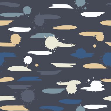 Sevimli vektör geometrik seamless modeli. Fırça darbeleri ve lekeleri. El doku çekilmiş. Soyut formları. Sonsuz doku kumaş ya da kağıt üzerine baskı için kullanılabilir