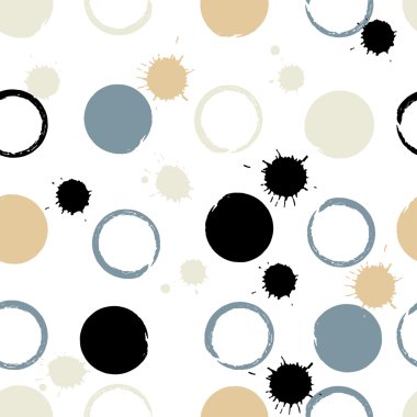 Sevimli vektör geometrik seamless modeli. Fırça darbeleri. Lekeli ve lekeleri. El doku çekilmiş. Soyut formları. Sonsuz doku kumaş ya da kağıt üzerine baskı için kullanılabilir