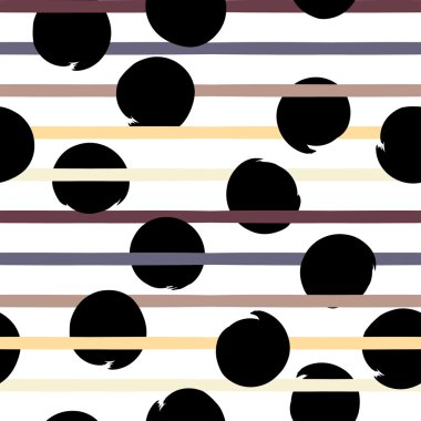 Sevimli vektör geometrik seamless modeli. Lekeli ve çizgili. Fırça darbeleri. El doku çekilmiş. Soyut formları. Sonsuz doku kumaş ya da kağıt üzerine baskı için kullanılabilir