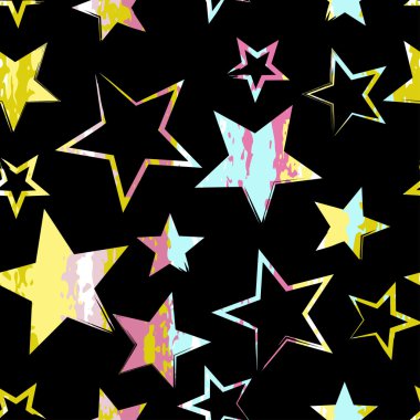 Sevimli vektör geometrik seamless modeli. Fırça strokesand yıldız. El doku çekilmiş. Soyut formları. Sonsuz doku kumaş ya da kağıt üzerine baskı için kullanılabilir