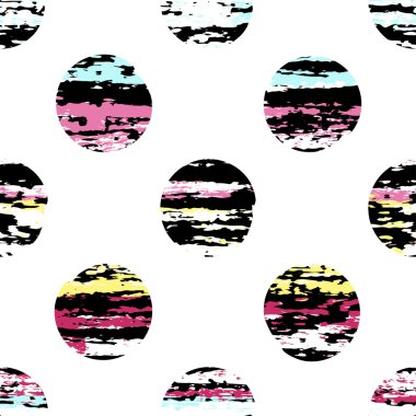 Sevimli vektör geometrik seamless modeli. Lekeli ve çizgili. Fırça darbeleri. El doku çekilmiş. Soyut formları. Sonsuz doku kumaş ya da kağıt üzerine baskı için kullanılabilir