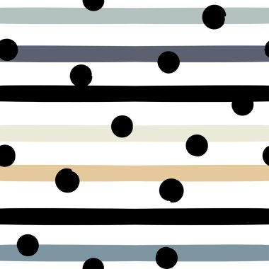 Sevimli vektör geometrik seamless modeli. Lekeli ve çizgili. Fırça darbeleri. El doku çekilmiş. Soyut formları. Sonsuz doku kumaş ya da kağıt üzerine baskı için kullanılabilir