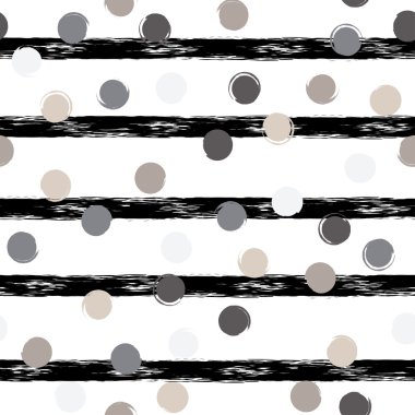 Sevimli vektör geometrik seamless modeli. Lekeli ve çizgili. Fırça darbeleri. El doku çekilmiş. Soyut formları. Sonsuz doku kumaş ya da kağıt üzerine baskı için kullanılabilir