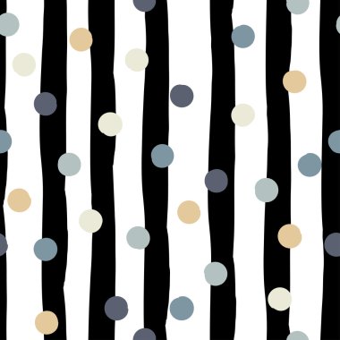 Sevimli vektör geometrik seamless modeli. Lekeli ve çizgili. Fırça darbeleri. El doku çekilmiş. Soyut formları. Sonsuz doku kumaş ya da kağıt üzerine baskı için kullanılabilir