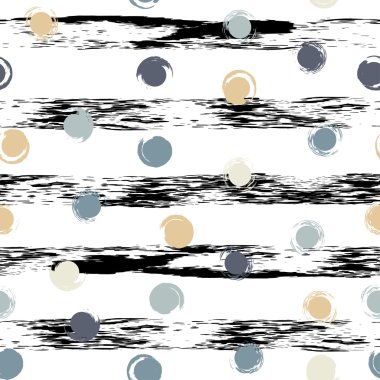 Sevimli vektör geometrik seamless modeli. Lekeli ve çizgili. Fırça darbeleri. El doku çekilmiş. Soyut formları. Sonsuz doku kumaş ya da kağıt üzerine baskı için kullanılabilir