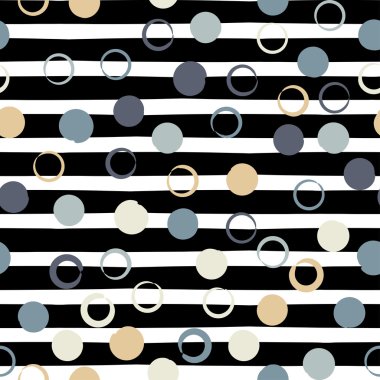 Sevimli vektör geometrik seamless modeli. Lekeli ve çizgili. Fırça darbeleri. El doku çekilmiş. Soyut formları. Sonsuz doku kumaş ya da kağıt üzerine baskı için kullanılabilir