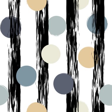 Sevimli vektör geometrik seamless modeli. Lekeli ve çizgili. Fırça darbeleri. El doku çekilmiş. Soyut formları. Sonsuz doku kumaş ya da kağıt üzerine baskı için kullanılabilir