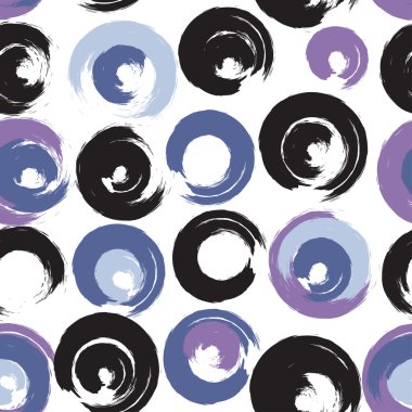 Sevimli vektör geometrik seamless modeli. Fırça darbeleri, polka noktaları. El doku çekilmiş. Soyut formları. Sonsuz doku kumaş ya da kağıt üzerine baskı için kullanılabilir