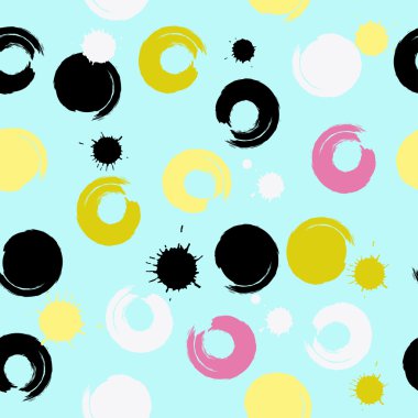 Sevimli vektör geometrik seamless modeli. Fırça darbeleri. Lekeli ve lekeleri. El doku çekilmiş. Soyut formları. Sonsuz doku kumaş ya da kağıt üzerine baskı için kullanılabilir