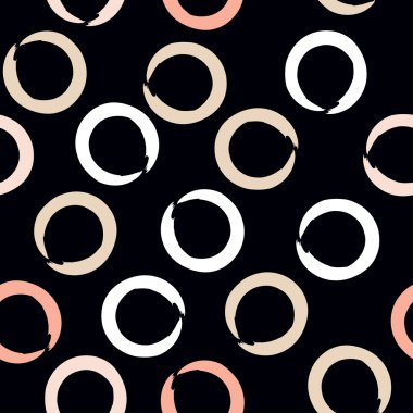 Sevimli vektör geometrik seamless modeli. Fırça darbeleri, polka noktaları. El doku çekilmiş. Soyut formları. Sonsuz doku kumaş ya da kağıt üzerine baskı için kullanılabilir